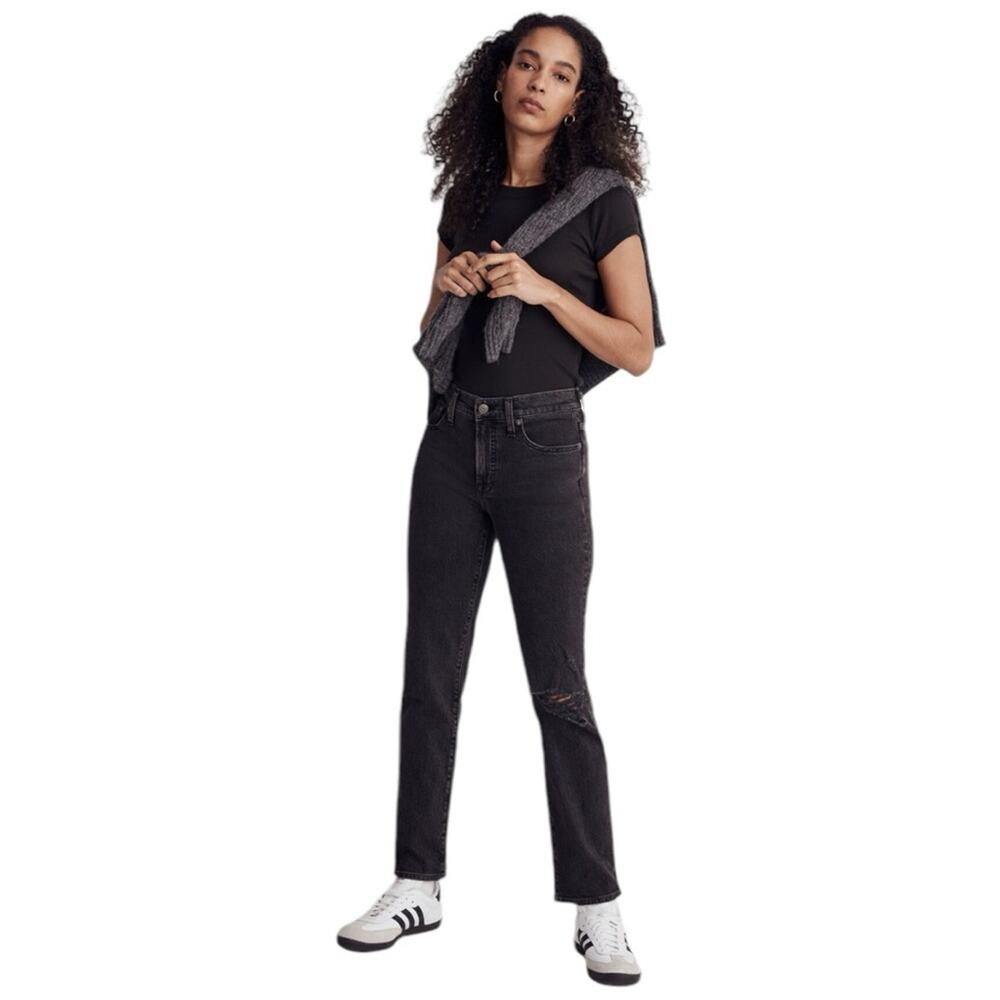 Madewell Mid-Rise Perfect Vintage Straight Jean Rosella Wash Ripped Edition - 28